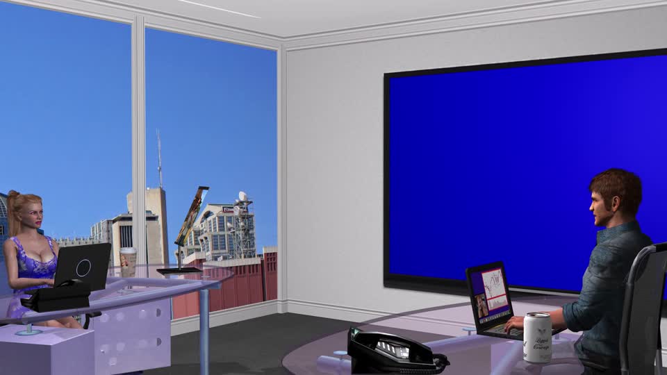 Chroma key presentation office