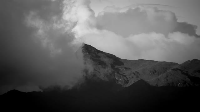 Black and white landscape moutains