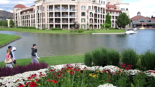 People walking park