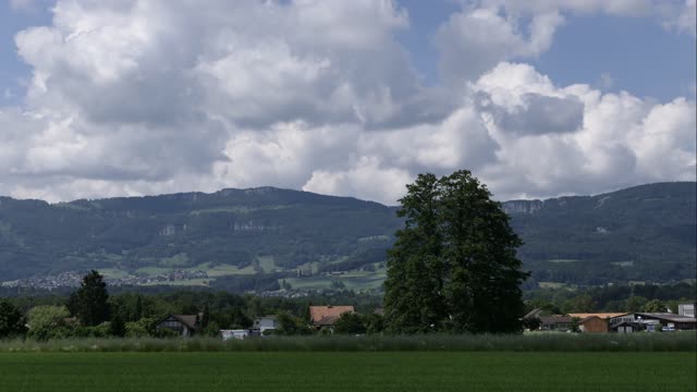 Clouds tree mountain