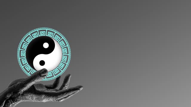 Yin yang hand mysterious