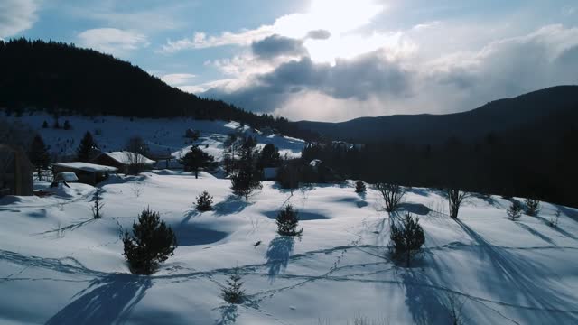 Winter sunset outdoor