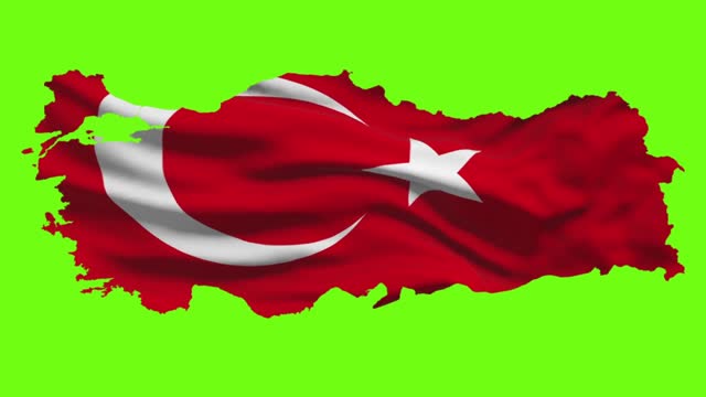 Flag 3d model green screen