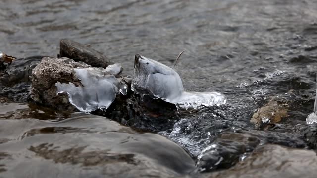 Ice water spring in the valley