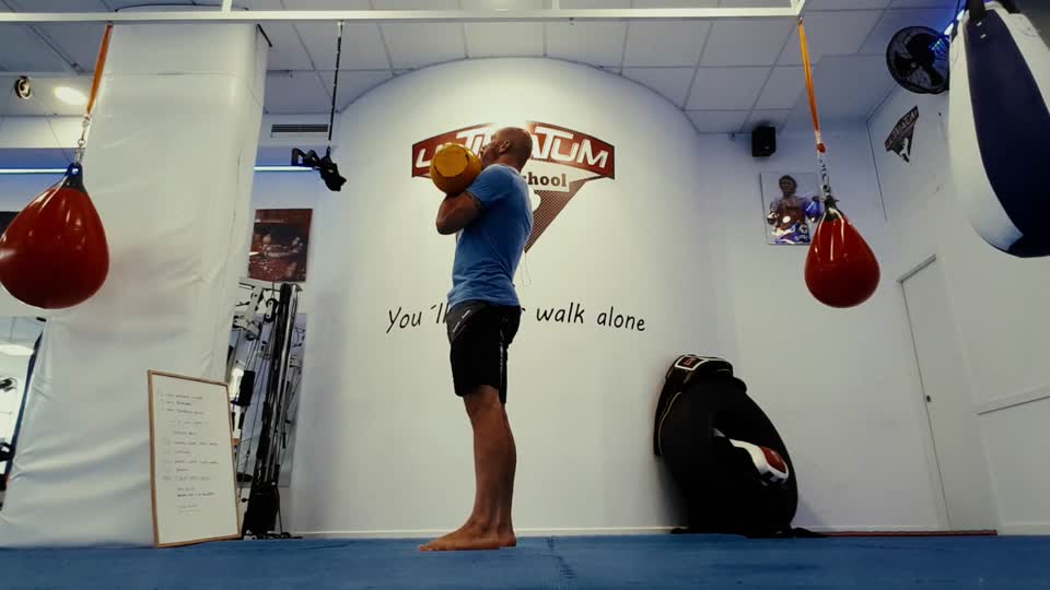 Hang clean kettlebell press kettlebell