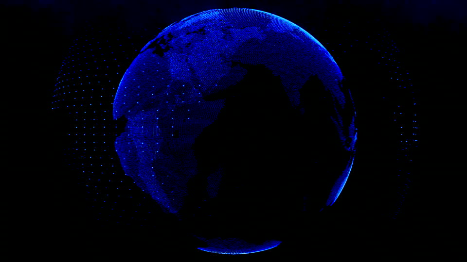 Blue digital earth