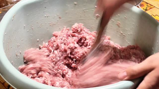 Meat sausage home cooking