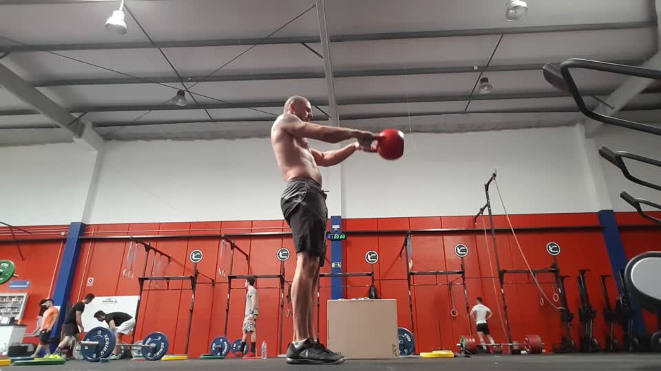 Kettlebell swing russian swing double arm swing