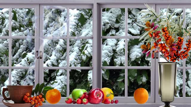 Winter window still life