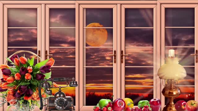 Moon clouds window