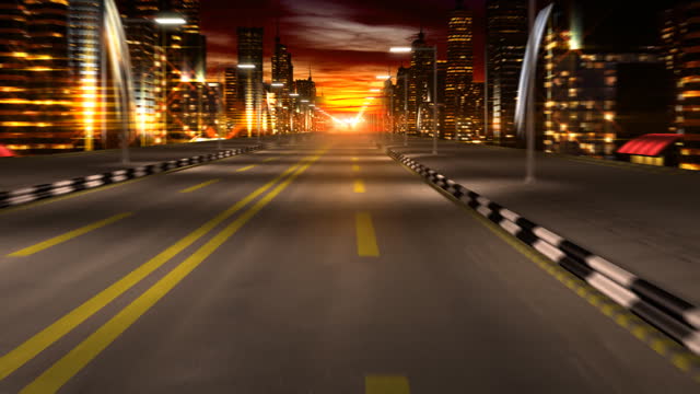 Nights city road