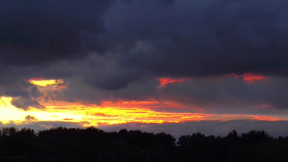 Autumn dawn evening
