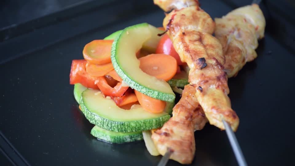 Chicken skewers food
