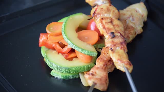 Chicken skewers food
