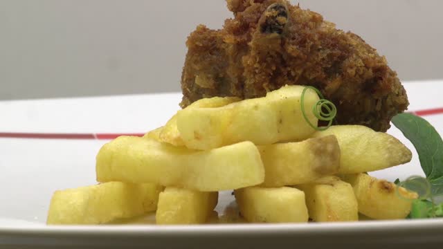 Chicken chips food