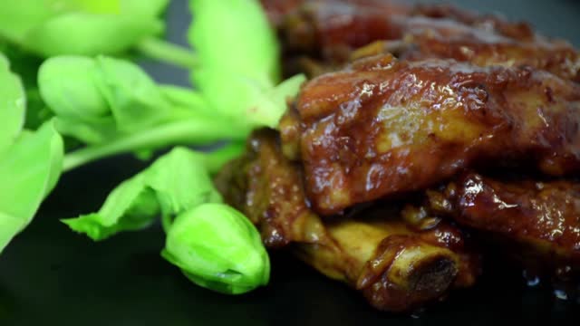 Honey ribs food