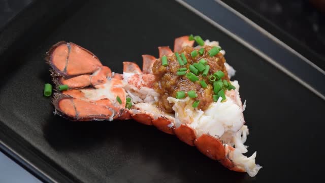 Lobster tails cooking