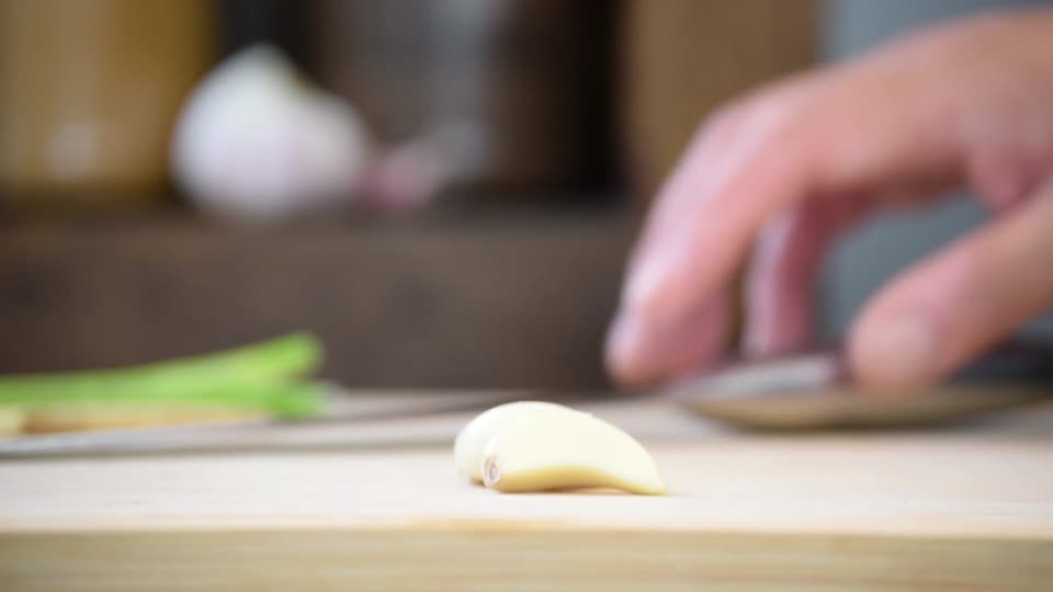 Chopping cutting ingredients