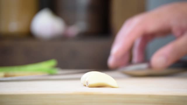 Chopping cutting ingredients