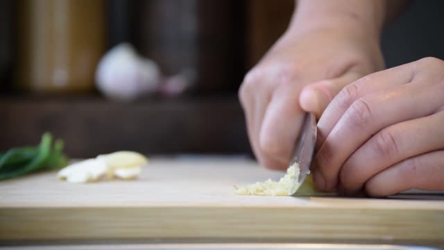 Chopping chives food