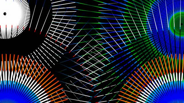 Rotating star of the 98 rays kaleidoscope pattern