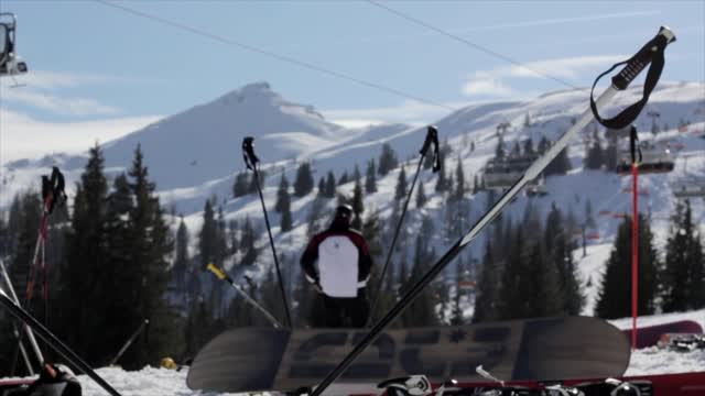 Skiing resort winter