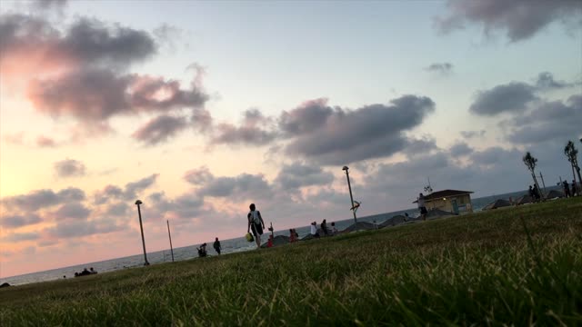 Beach people background