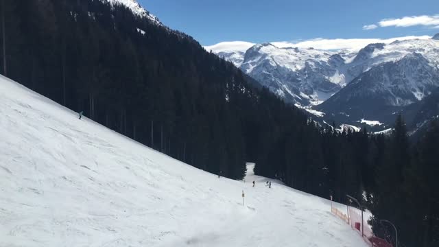 Skiing slope downhill
