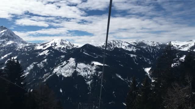 Cable car lift mountains