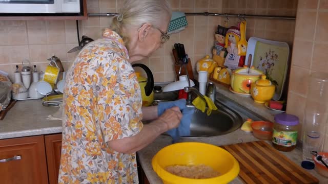 Grandmother pensioner old man