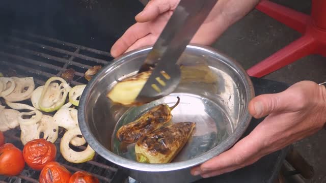 Grilled meat meat bell pepper