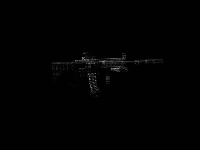 Armed submachine gun hologram