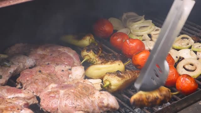 Grilled meat meat bell pepper