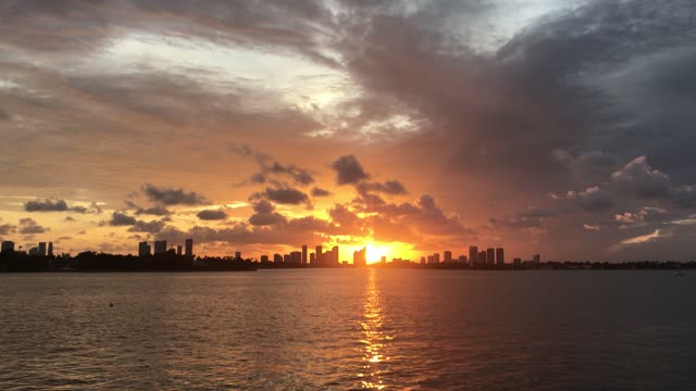 Miami sunset ocean