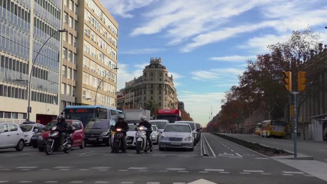 Avenue barcelona blue sky