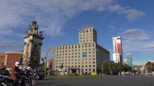 Blue downtown spain square