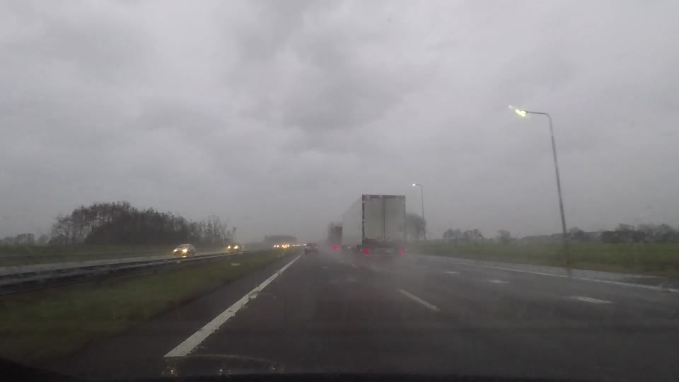 Driving rain freeway