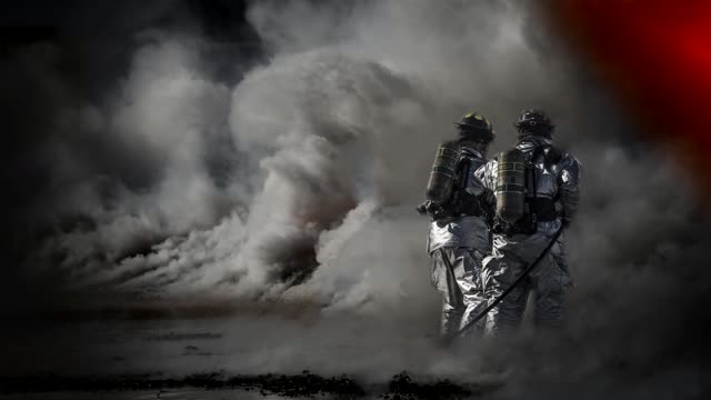 Blue light fire fighters fire