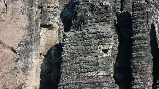 Climber elbe sandstone mountains saxon switzerland