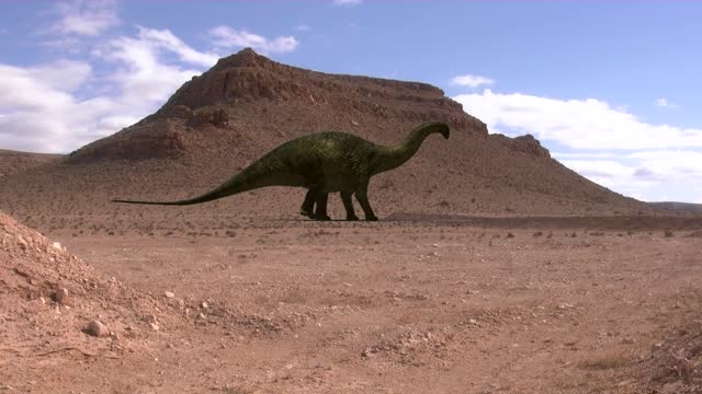 Dinosaur desert landscape