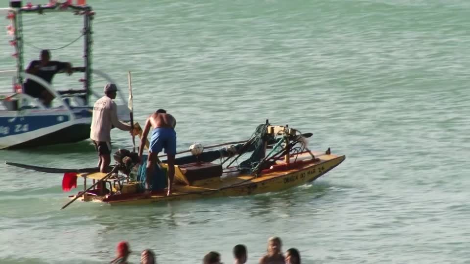 Boat fishermen ocean