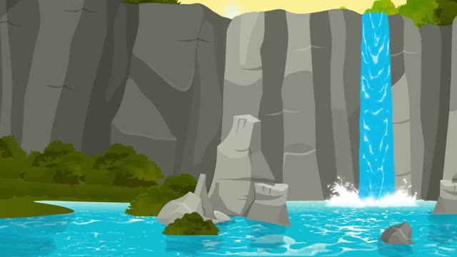 Waterfalls lagoon rocks