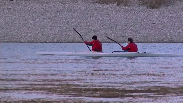Canoeing sport winter