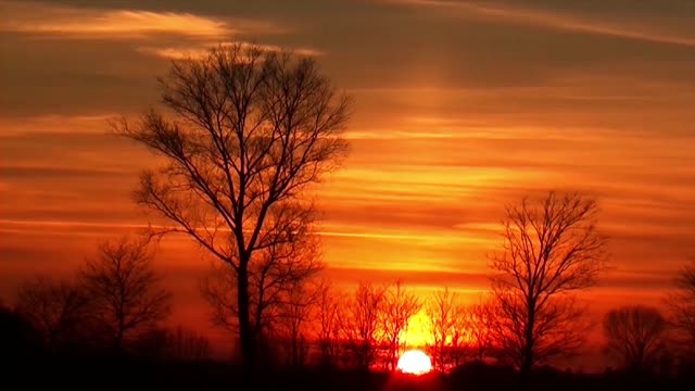 Sunset winter lombardy