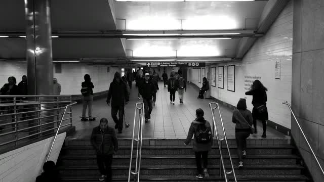 Subway stairs people