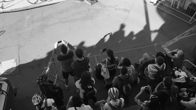 Crowd watching recording