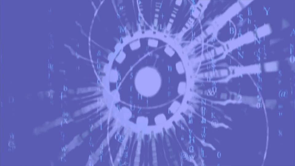Blue abstract gears