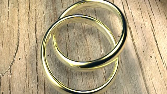 Golden rings love wedding