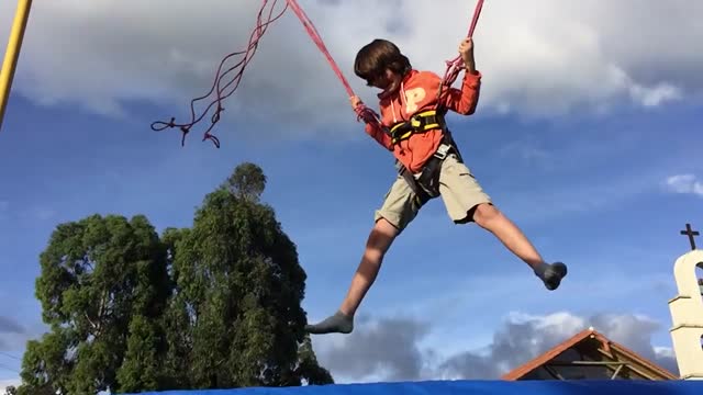 Jump playing kid