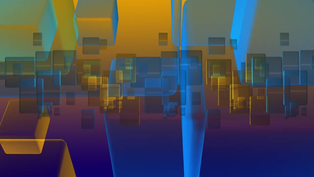 Cubes abstract orange